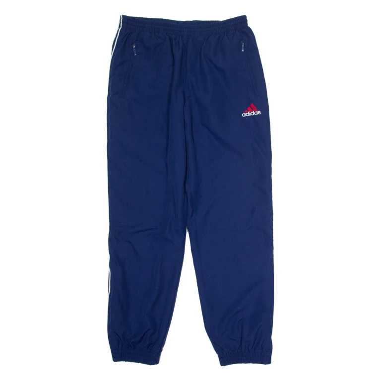ADIDAS Mens Track Pants Blue Tapered L W31 L31