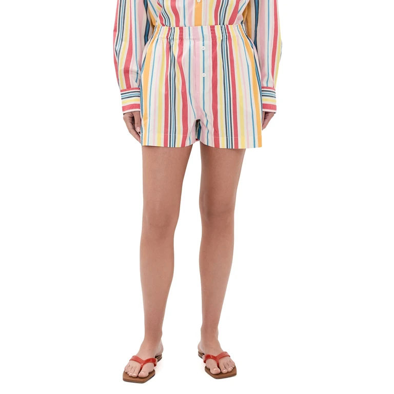 Faherty Coastal Poplin Boxer Shorts Sunset Parade S