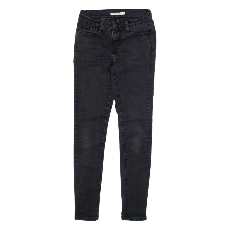 LEVI'S Womens Jeans Black Slim Skinny W24 L28