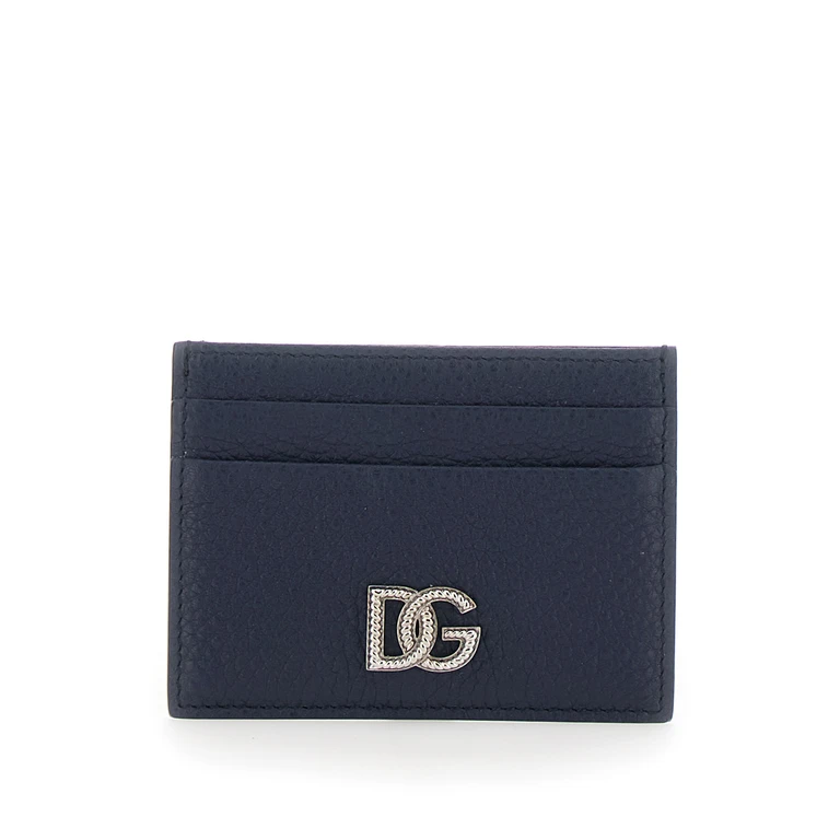 Grained Logo Trochon Dg Blu Leather Products - Men (BP0330A037080679)