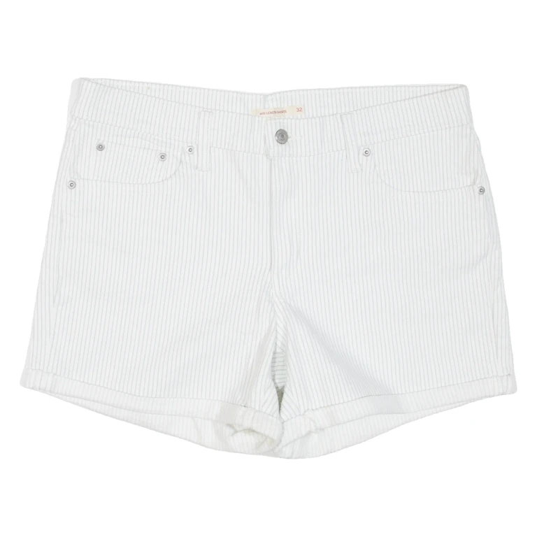 LEVI'S 920 Petite Womens Denim Shorts White 90s UK 10 W28