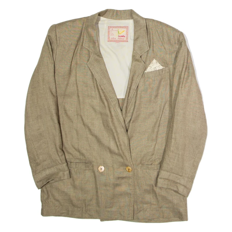 SAMPA Womens Blazer Jacket Brown Viscose 90s UK 10