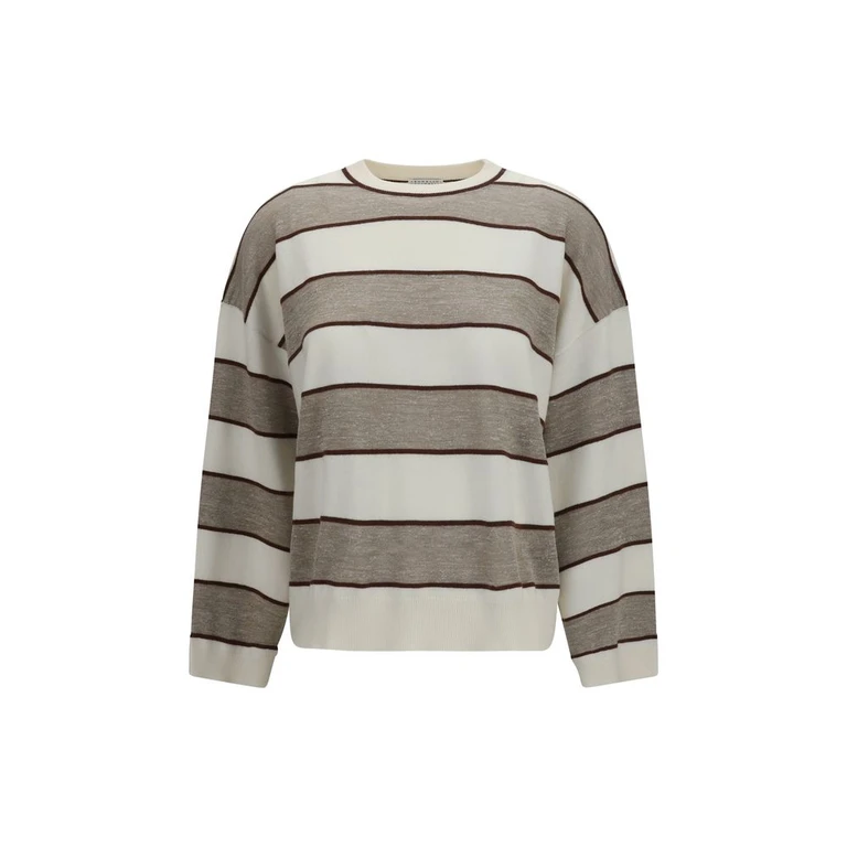 Brunello Cucinelli Beige Wool Oves Aries Sweatshirt Clothing - Women