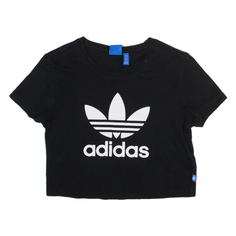 ADIDAS ORIGINALS Womens T-Shirt Black UK 8