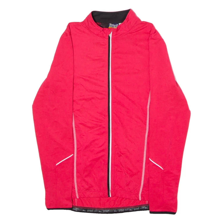 CRIVIT SPORTS Full Zip Cycling Womens Jersey Pink Long Sleeve High Neck S