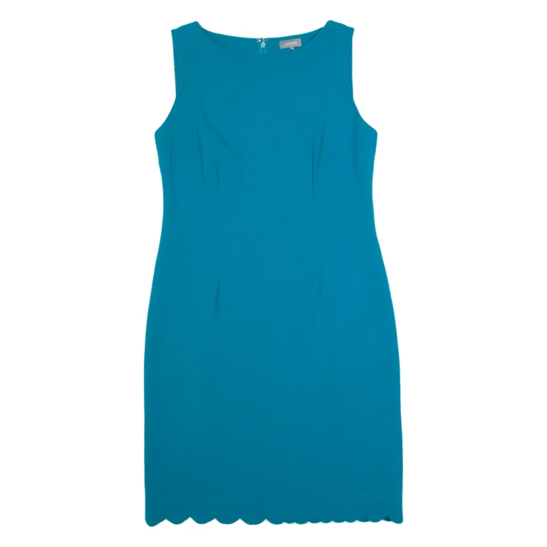 JAEGER Womens Pencil Dress Blue Sleeveless Midi UK 12