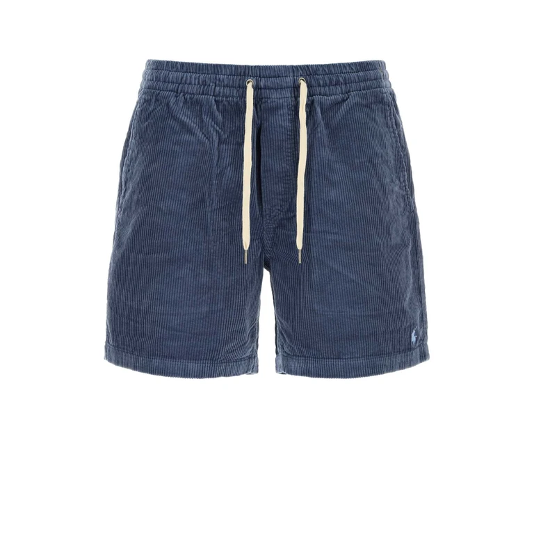 Polo Ralph Lauren Air Force Blue Corduroy Bermuda Shorts Bostonnavy Exterior: Cotton - Men