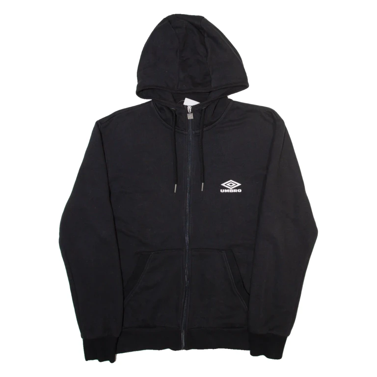 UMBRO Mens Black Hoodie Full Zip S