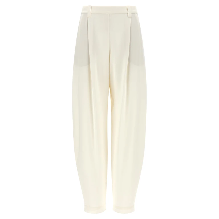 Brunello Cucinelli Beige Viscose Casual Pants - Women