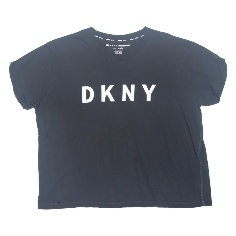 DKNY Cropped Womens T-Shirt Black L