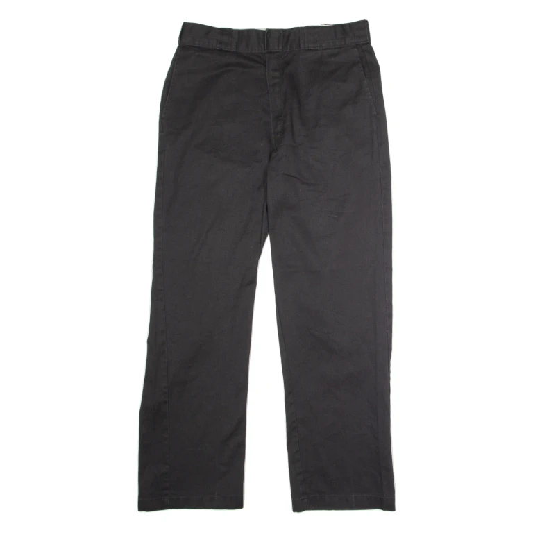 DICKIES Workwear Mens Twill Trousers Black Regular Straight W36 L32