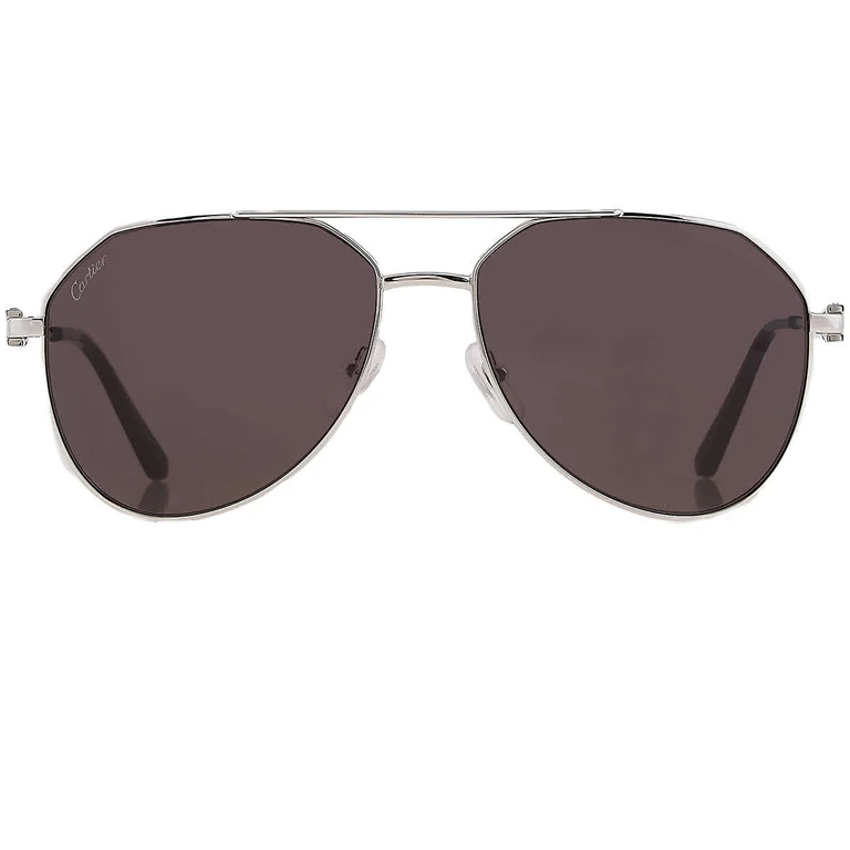 Cartier C Decor Grey Pilot Mens Sunglasses CT0364S 001 59