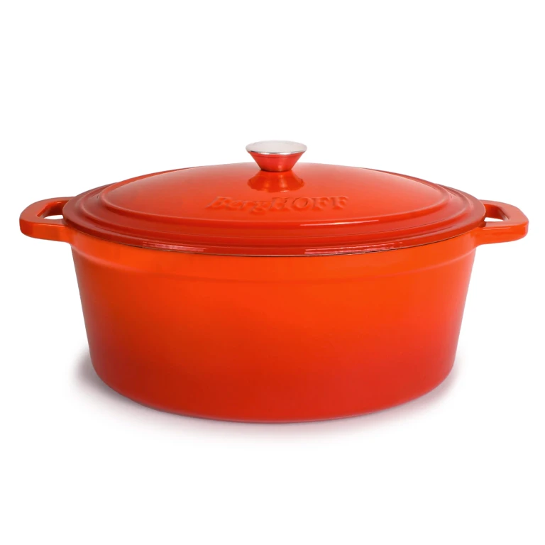 Neo Cast Iron 8qt. Oval Dutch Oven 13" with Lid, Orange