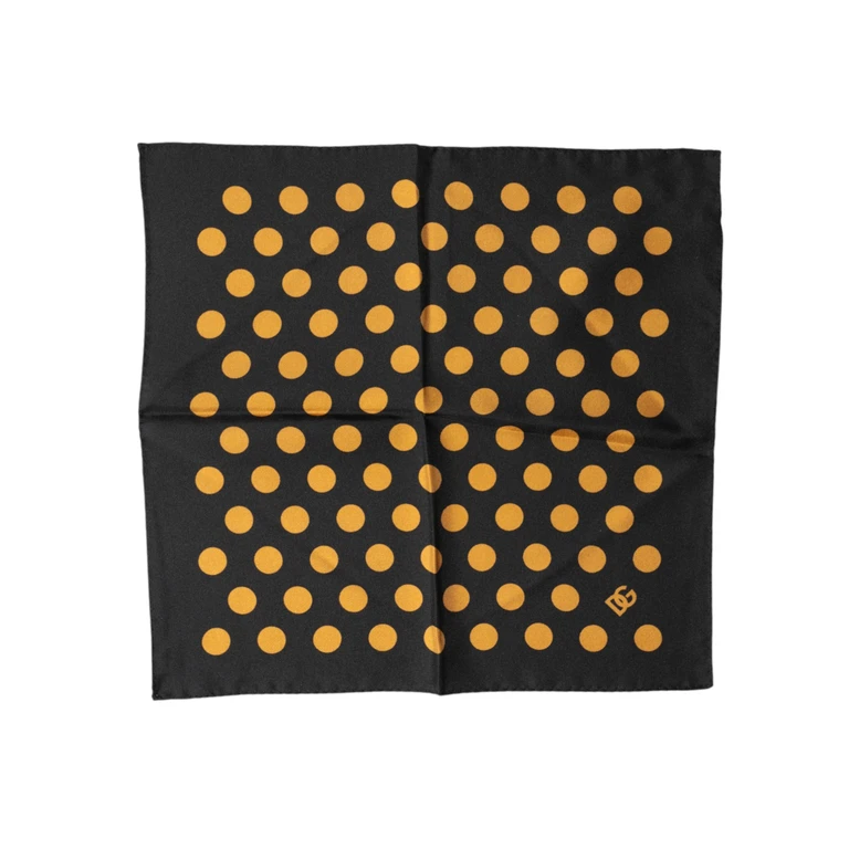 Black Polka Dot Square Handkerchief Scarf - Men