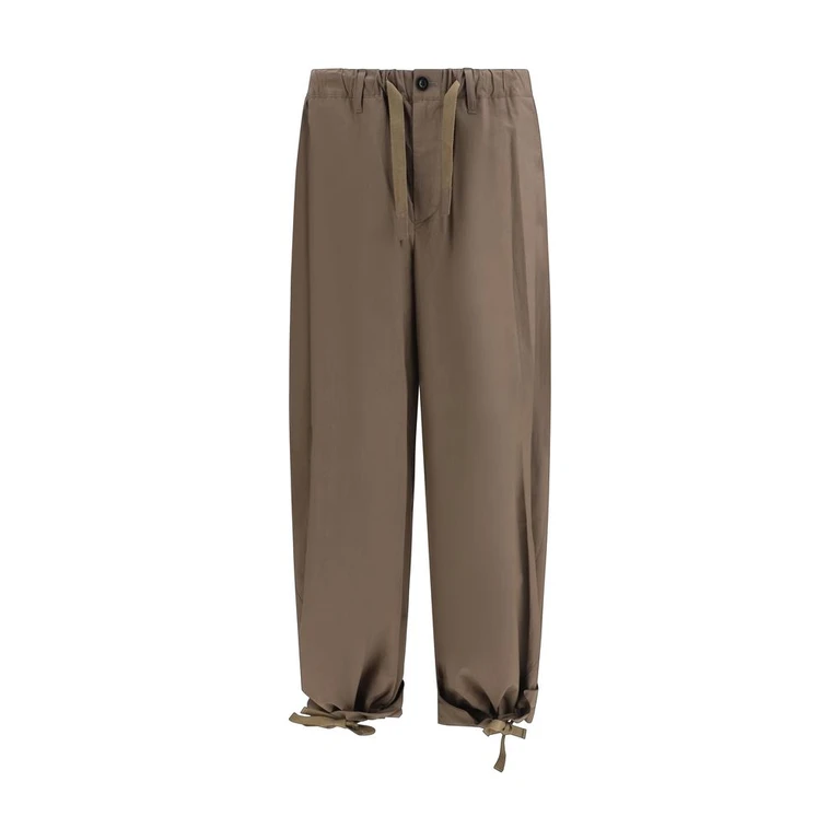 Sacai Pantalon décontracté en coton marron