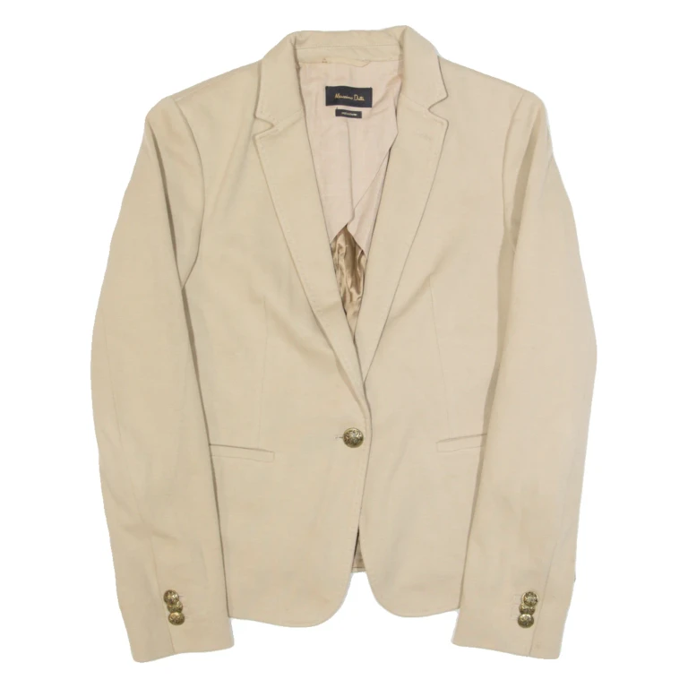 MASSIMO DUTTI Womens Blazer Jacket Beige S