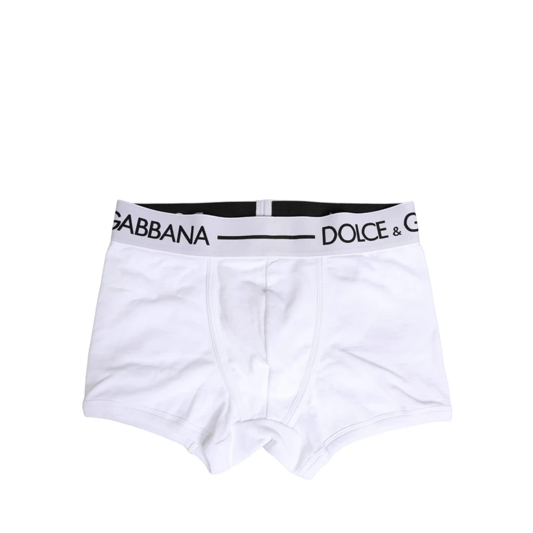 White Logo Waistband Regular Boxer Underwear Cotton Elastane Clothing - Men