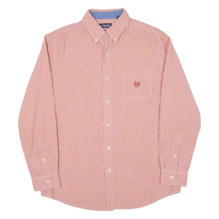 CHAPS Mens Shirt Red Check Long Sleeve M