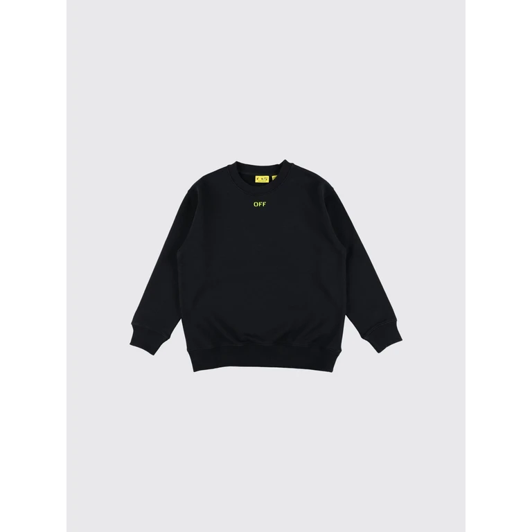 Off-White Kids Boy's Crewneck Cotton Jumper with Printed Logo (OBBA001S26FLE003001)