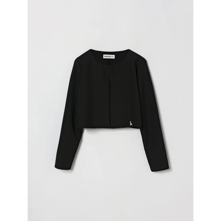 Girl's Cropped Crêpe Crew Neck Jacket (7S0275A555K103)