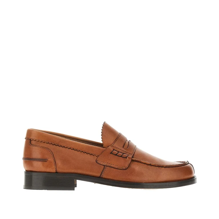 SAXONE Brushed leather loafers Man 6