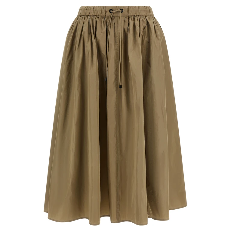 Bicolor Polyester Midi Skirt - Women