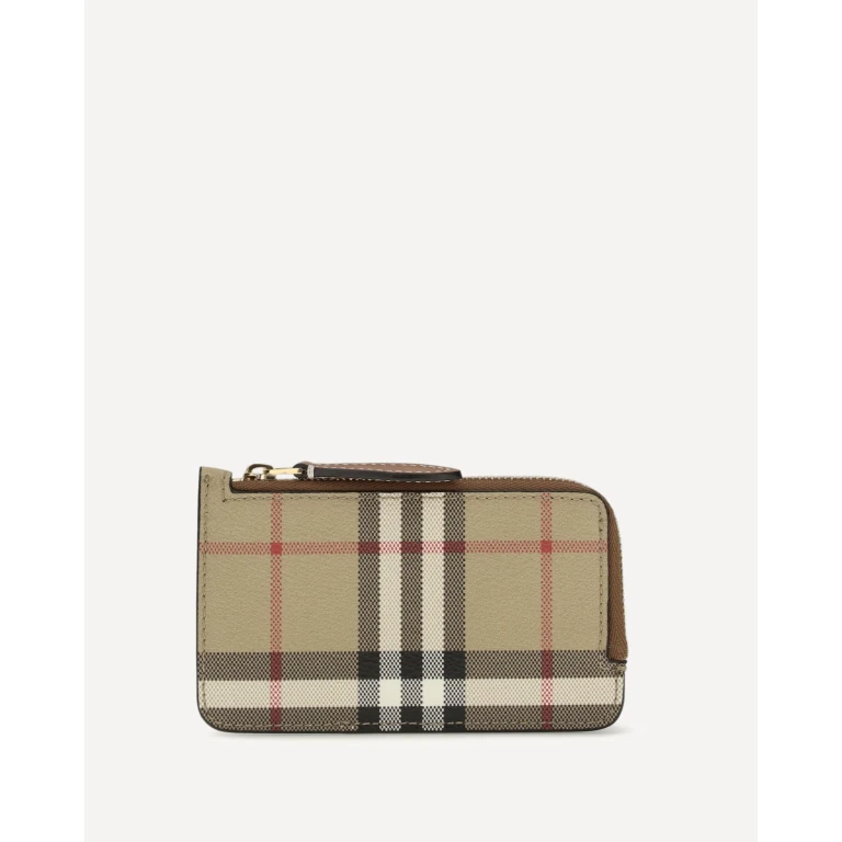 BURBERRY Check Card Holder with zipper Female UNI
