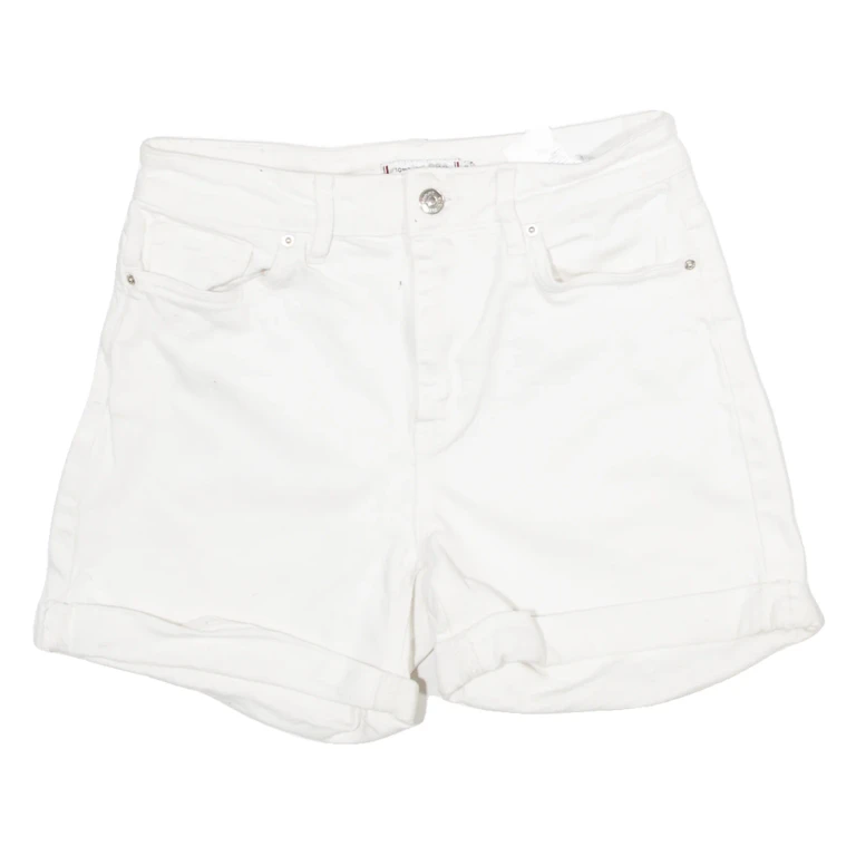 TOMMY HILFIGER Womens Denim Shorts White S W27