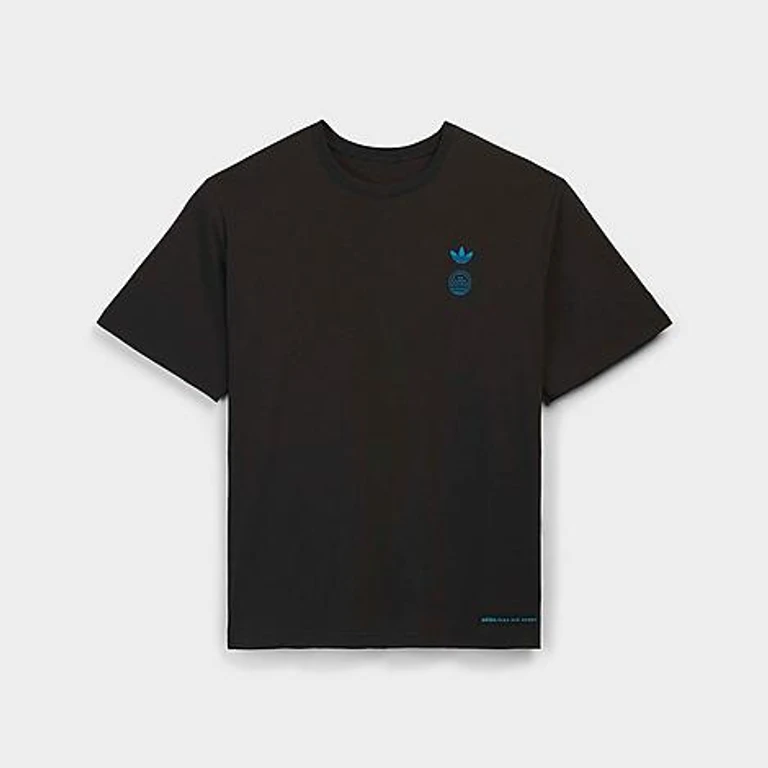 Men's Originals x Bad Bunny DTmF Madrid Graphic Oversized Heavyweight T-Shirt in Black Size: Small
