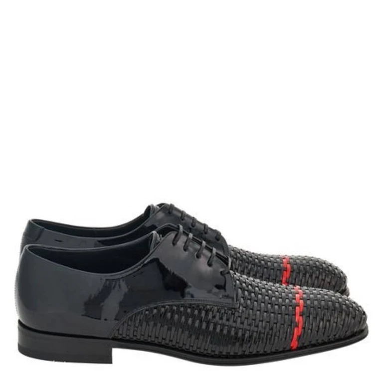 Woven Leather Derby Shoes, Size 9 E
