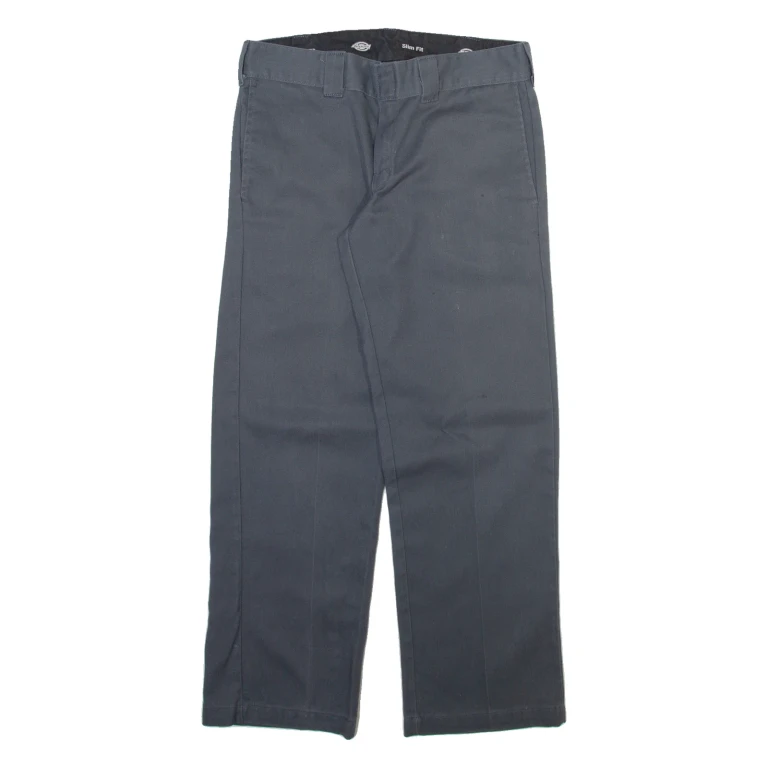 DICKIES Mens Trousers Grey Slim Straight W32 L29