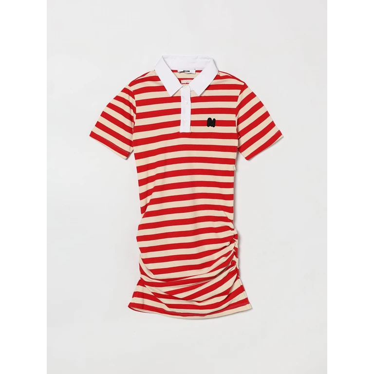 MSGM Kids Striped Cotton Shirtdress (S6MSJGDR168MS004)