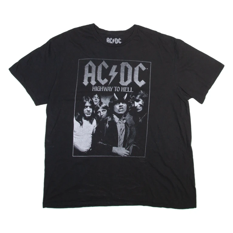 AC DC Mens Band T-Shirt Black 2XL