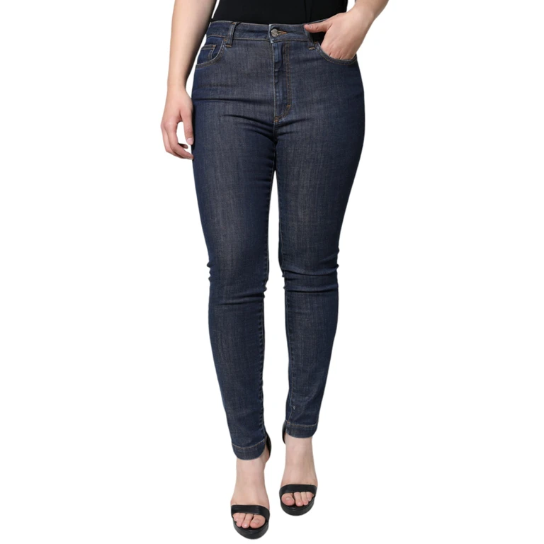 Dolce & Gabbana Dark Blue Queen Cotton Skinny Denim Jeans Elastane Clothing - Women