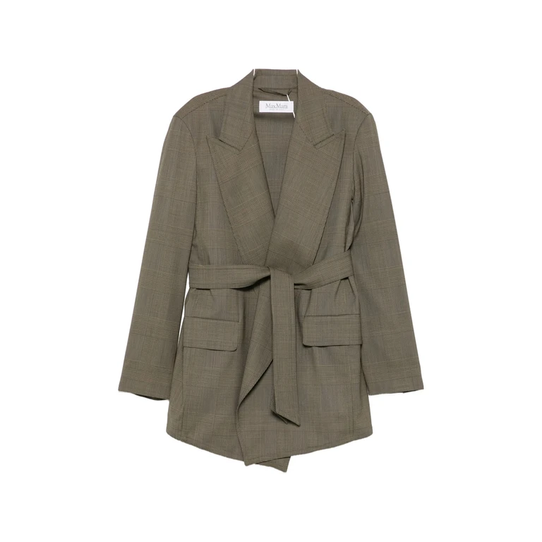 Max Mara Checked Belted Blazer