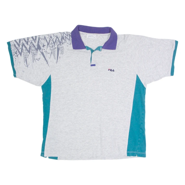 FILA Mens Polo Shirt Grey L