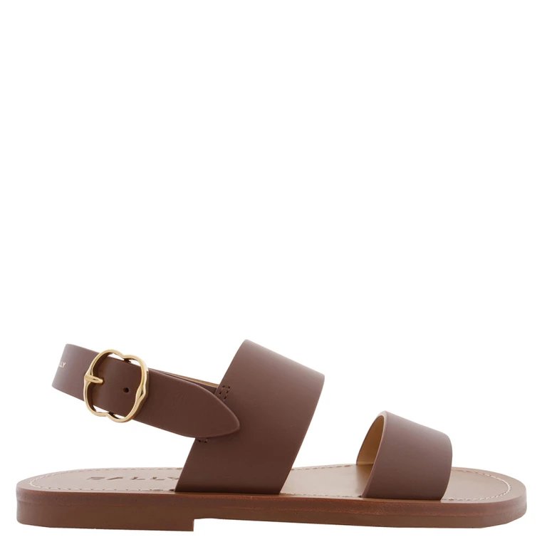Bally Bilki Leather Ankle Strap Flat Sandals, Brand Size 35 ( US Size 4.5 )