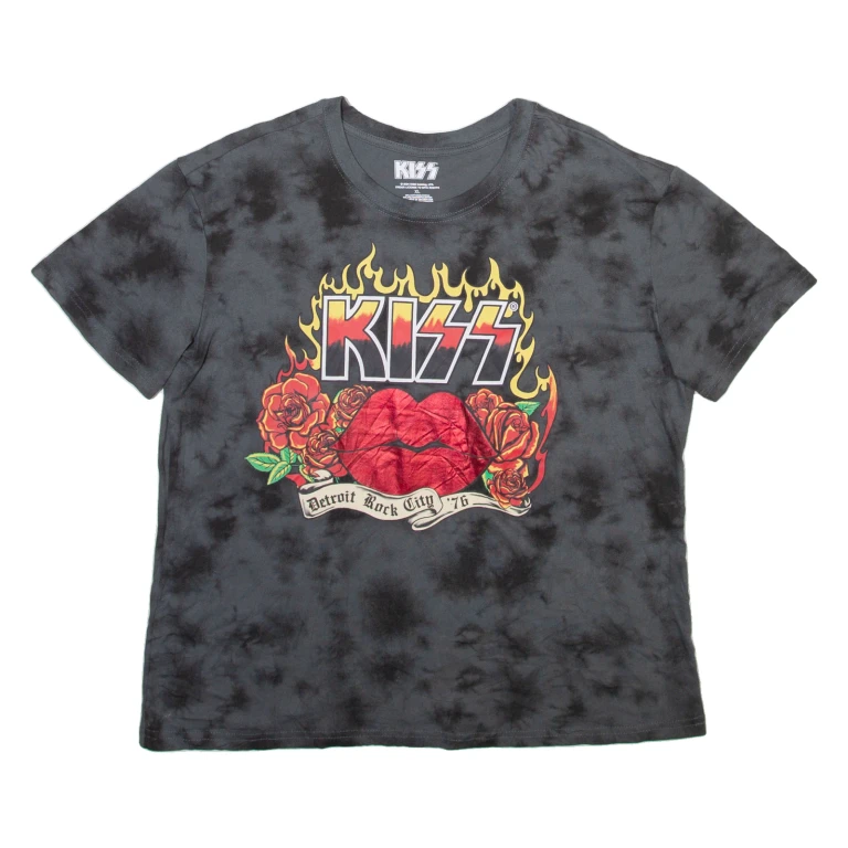KISS Womens Band T-Shirt Grey XL