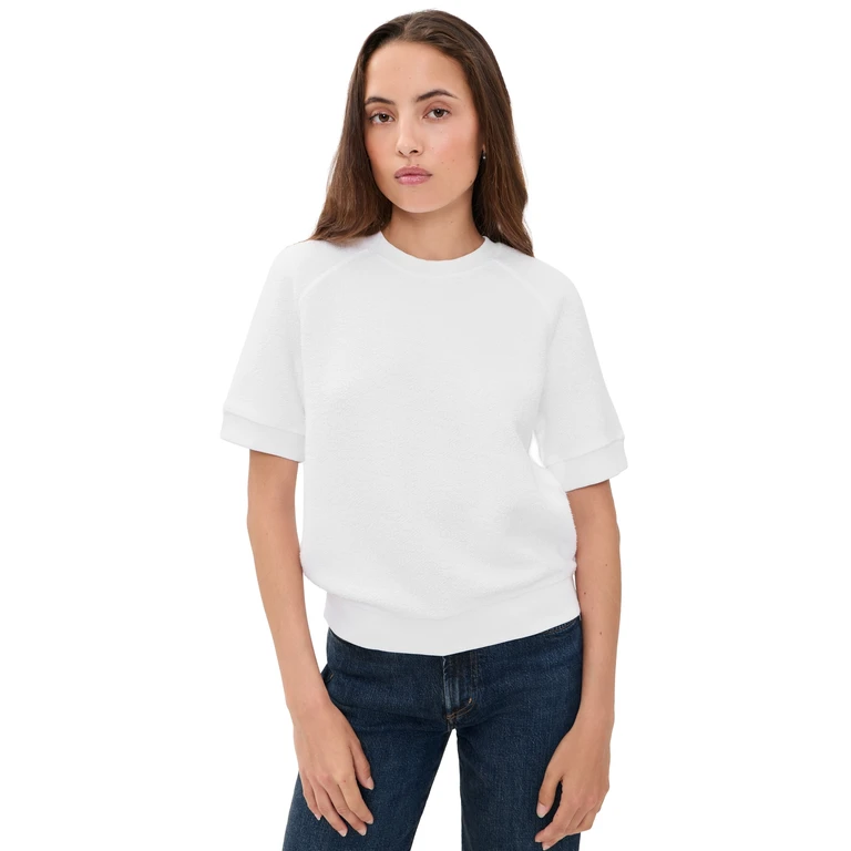 perfectwhitetee Kennedy Reverse Fleece Sweatshirt White XS
