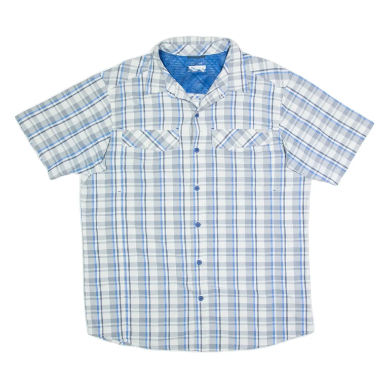 COLUMBIA Mens Shirt Blue Check L