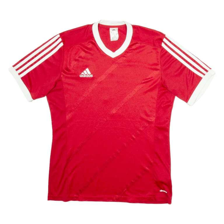 ADIDAS Mens Football Shirt T-Shirt Red V-Neck M