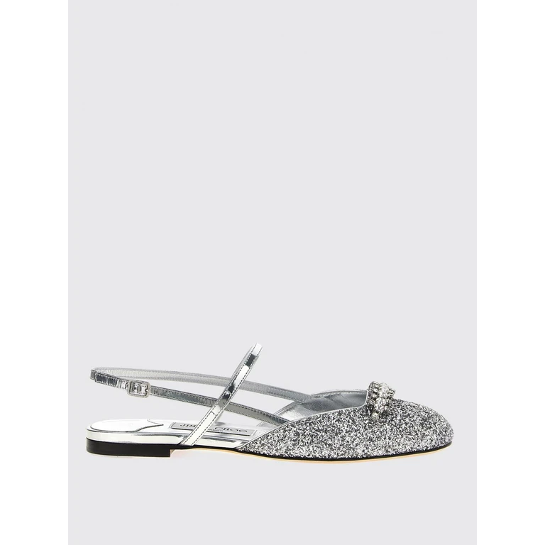 JIMMY CHOO Ballet Flat Woman color Silver (BELINDASBFLATJDPSILVER/SILVER)