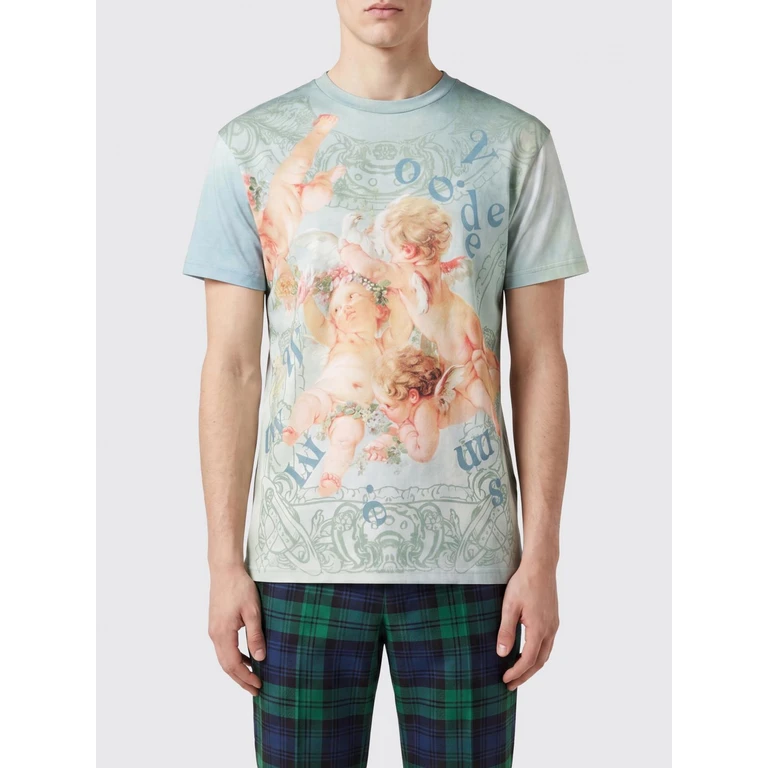 Slim Fit Cotton T-shirt with Graphic Print and Lettering Logo (3G010013J00C9O301)