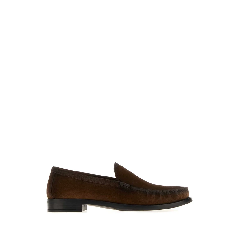Brown Suede Loafers Cacao Vitello Mocassini - Women