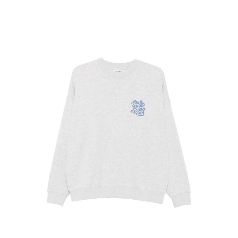 Anine Bing Miles Logo-print Crew-neck Cotton Sweatshirt