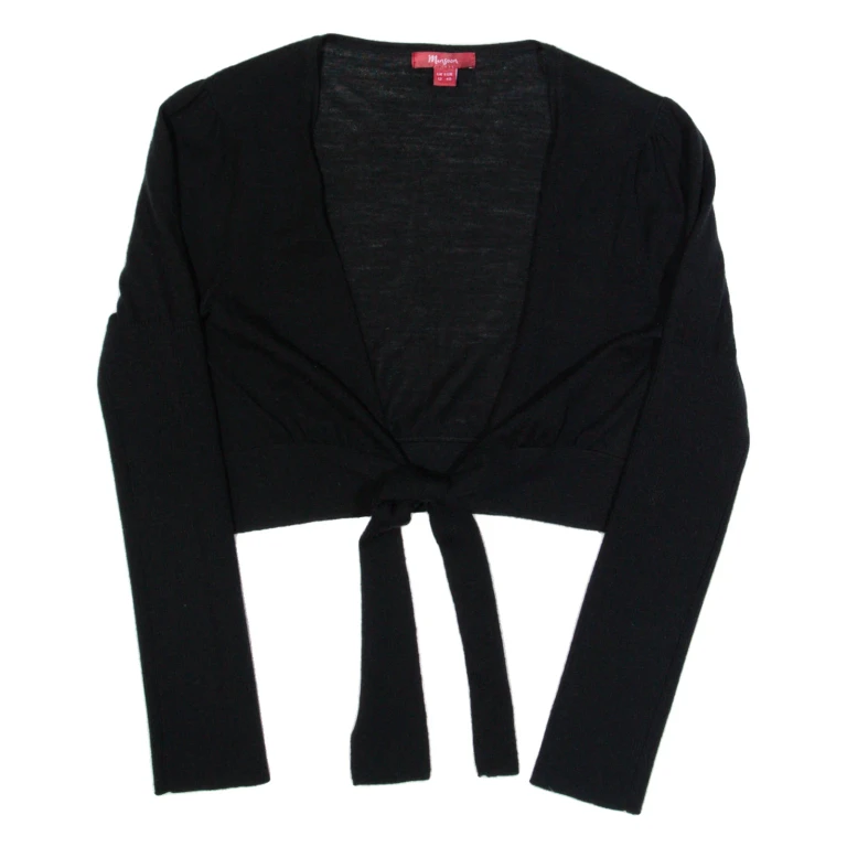 MONSOON Shawl Womens Top Black Long Sleeve Wool UK 12