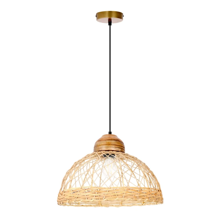 Hanging Lamp - Natural, Brown & Brass