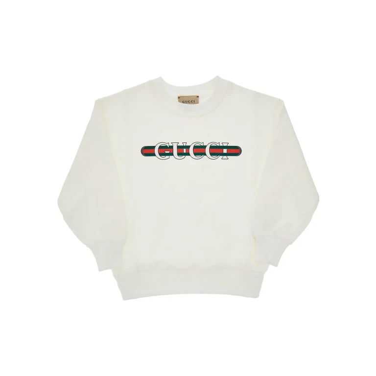 GUCCI Logo print french terry sweatshirt Kids 4Y