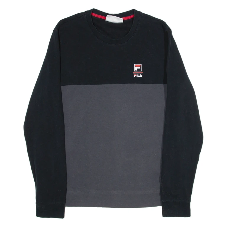 FILA Mens T-Shirt Black Long Sleeve S