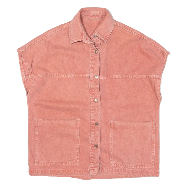 Womens Denim Gilet Pink L